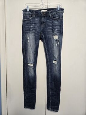 Eunina Maxwell Low Rise Skinny Distressed‎ Jeans Women's Size 7 Stretch